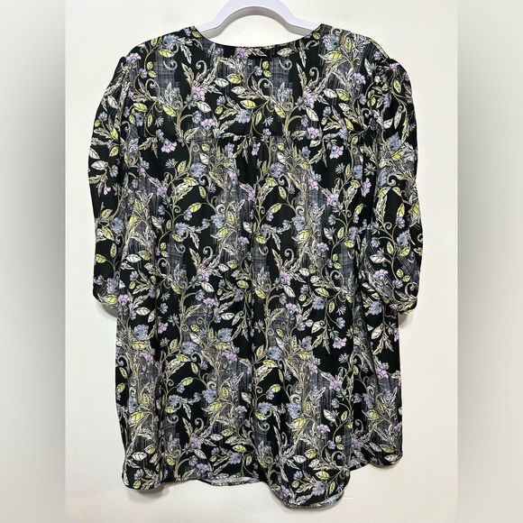 New Without Tag Torrid Harper Georgette Floral Ruched Sleeve Blouse - Picture 8 of 14
